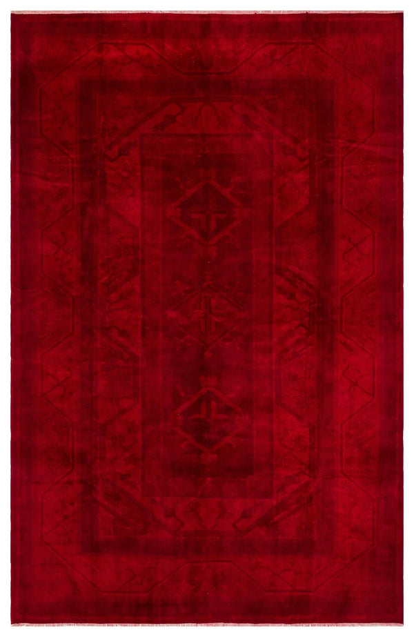 Kırmızı Anadolu Bohem Geometrik Yün Halı 200x310 - Özel Seri