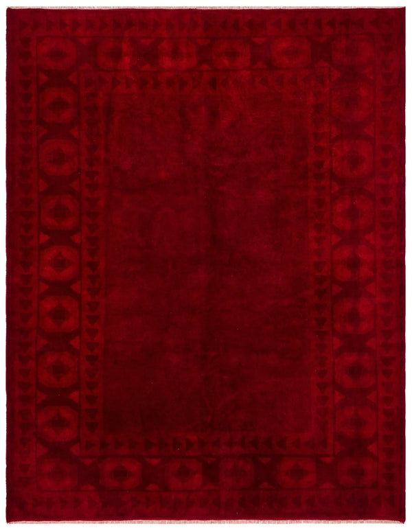 Kırmızı Anadolu Bohem Geometrik Yün Halı 175x220 - Özel Seri