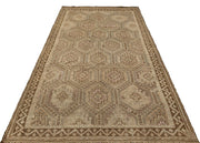 Bej Krem Anadolu Bohem Geometrik Yün Halı 166x313 - Özel Seri