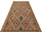 Beyaz Krem Anadolu Bohem Geometrik Yün Halı 154x320 - Özel Seri