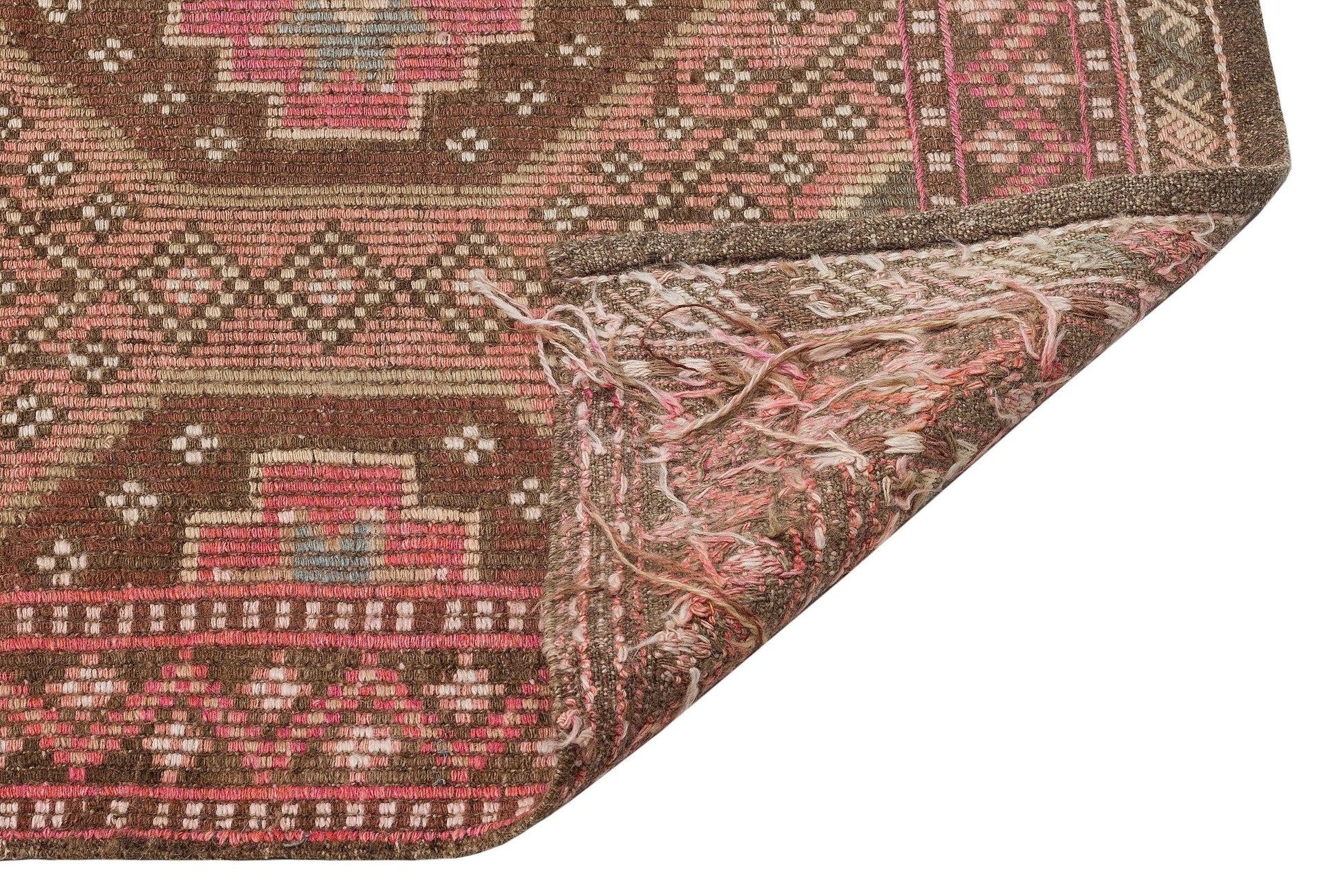 Bej Kiremit Anadolu Bohem Madalyonlu Yün Halı 150x305 - Özel Seri