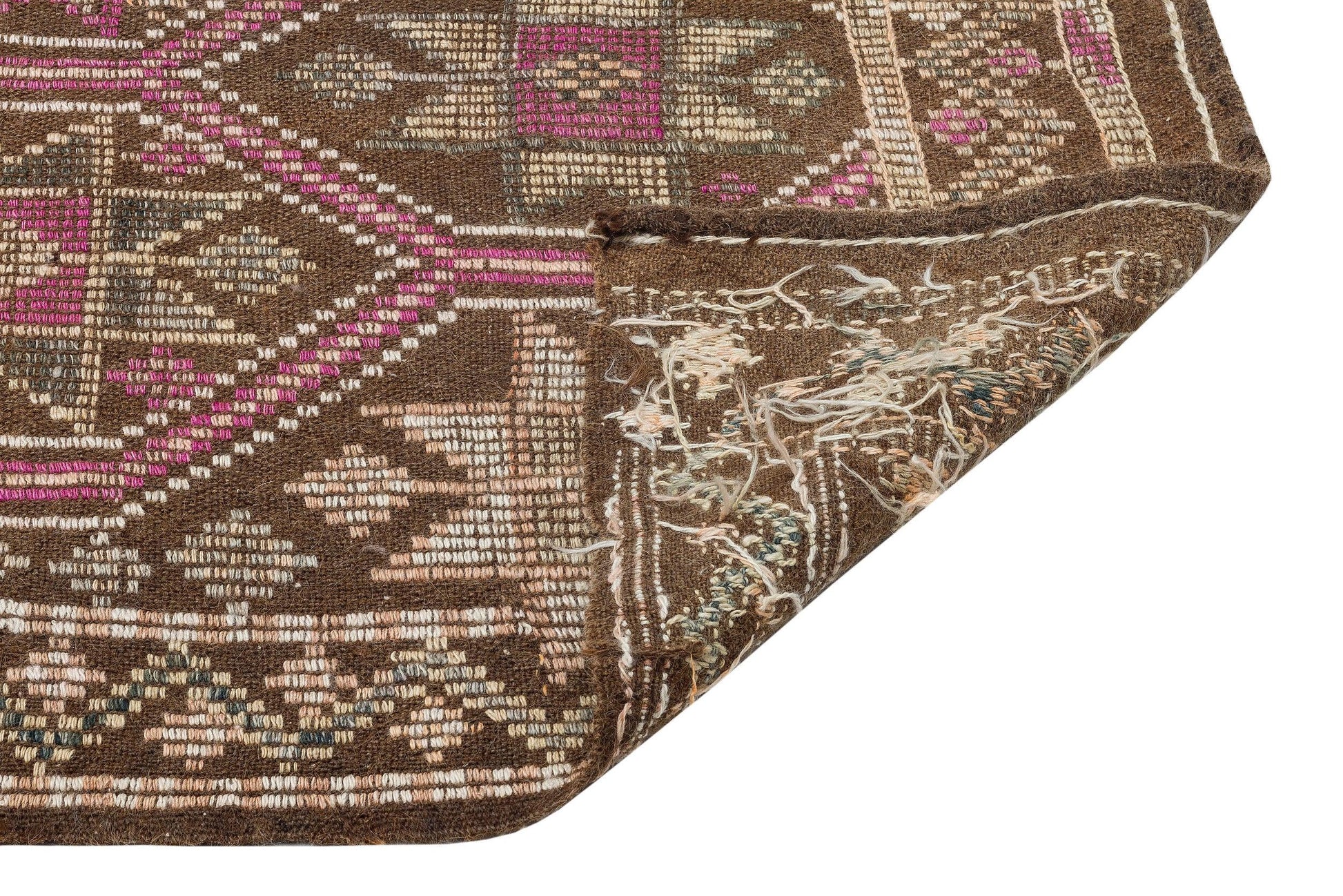 Beyaz Gri Anadolu Bohem Geometrik Yün Halı 157x286 - Özel Seri