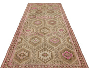 Bej Krem Anadolu Bohem Geometrik Yün Halı 155x314 - Özel Seri