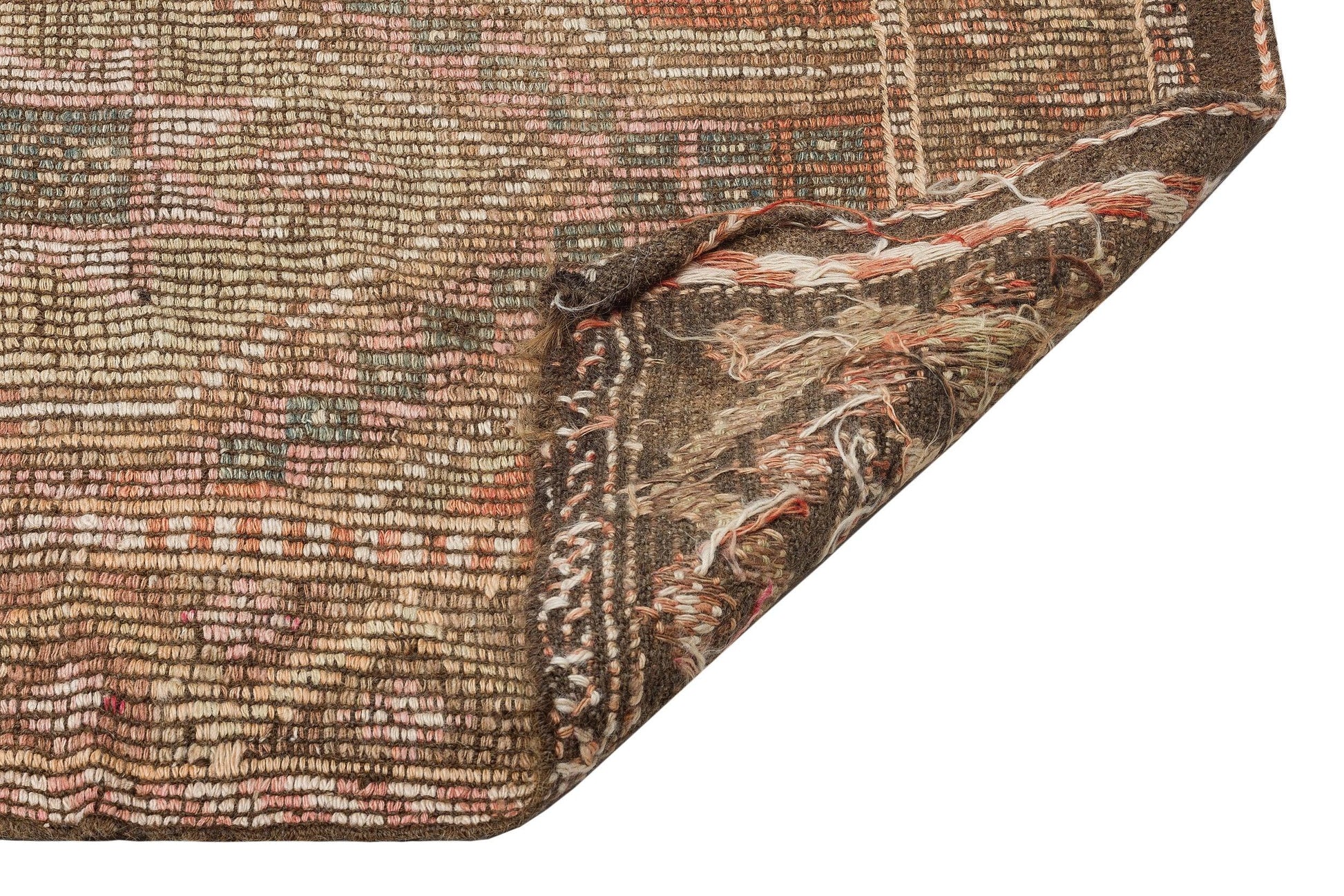 Bej Gri Anadolu Bohem Geometrik Yün Halı 180x297 - Özel Seri