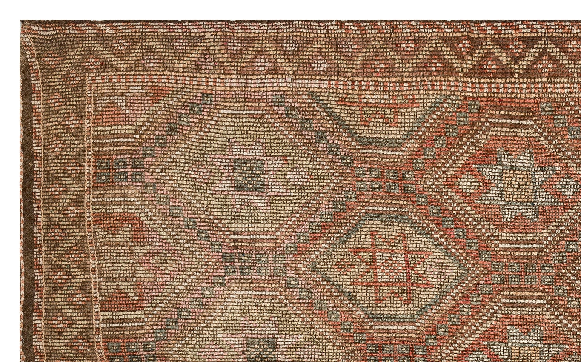 Bej Gri Anadolu Bohem Geometrik Yün Halı 180x297 - Özel Seri
