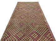 Bej Krem Anadolu Bohem Geometrik Yün Halı 153x322 - Özel Seri