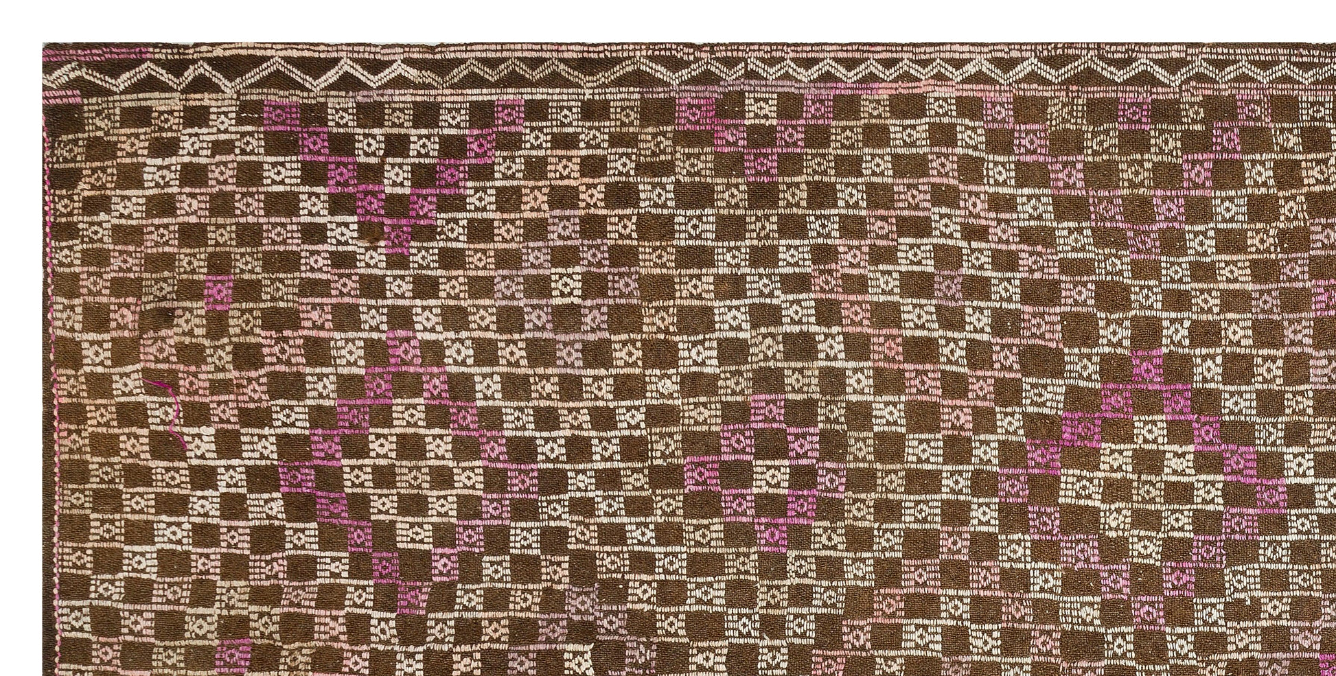 Bej Krem Anadolu Bohem Geometrik Yün Halı 153x322 - Özel Seri