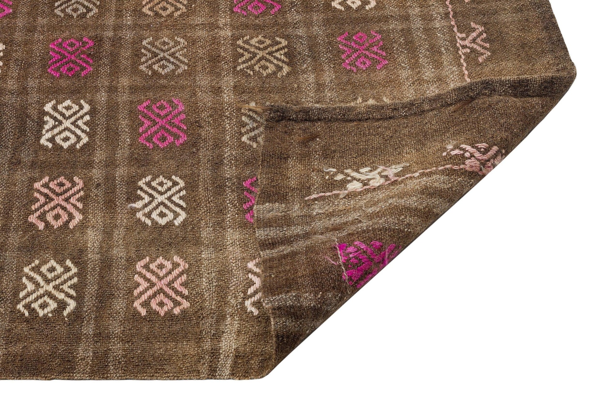 Bej Krem Anadolu Bohem Geometrik Yün Halı 162x300 - Özel Seri