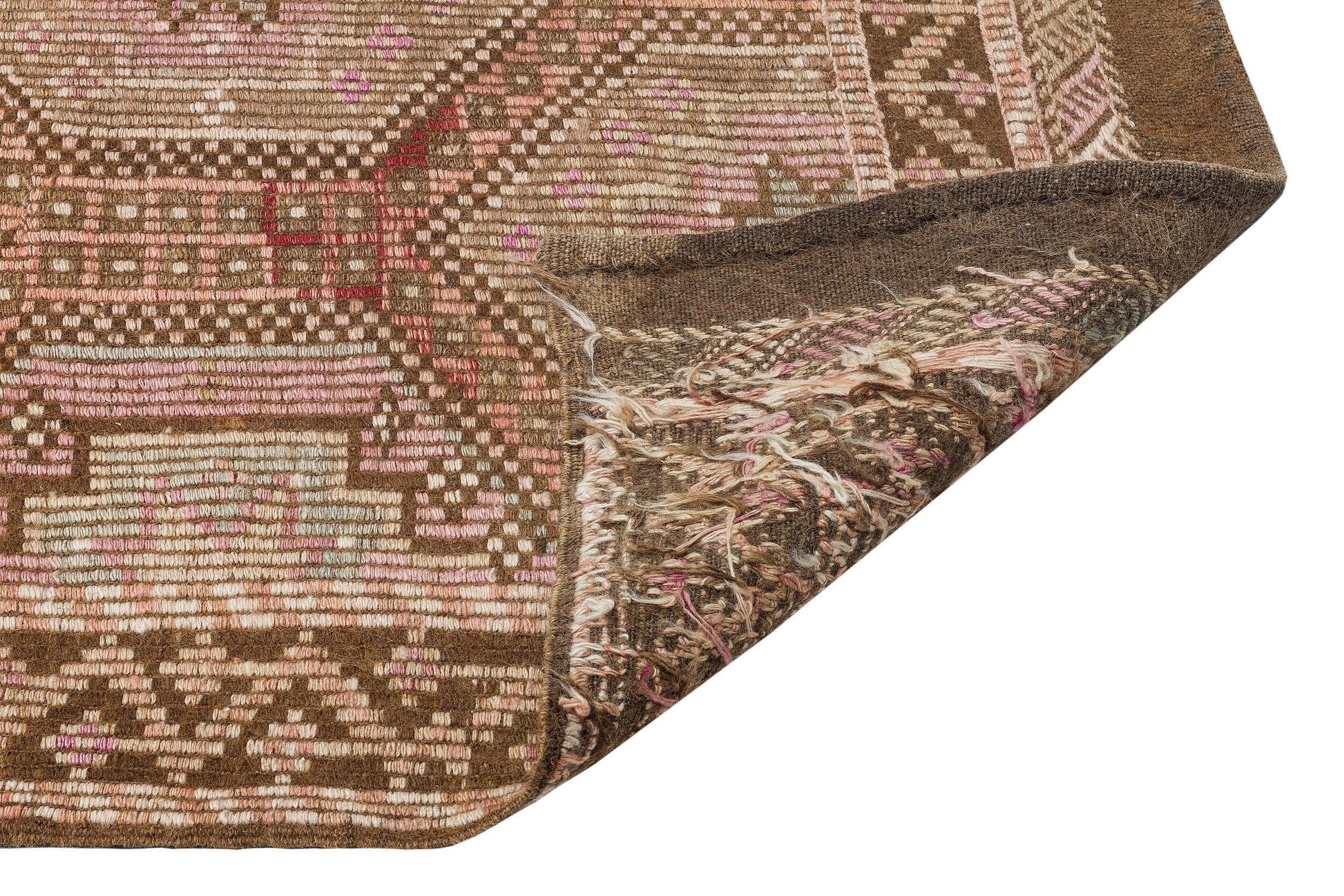 Bej Krem Anadolu Bohem Geometrik Yün Halı 165x314 - Özel Seri