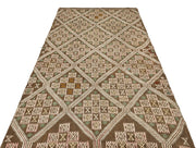 Hardal Krem Anadolu Bohem Geometrik Yün Halı 145x255 - Özel Seri