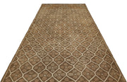Bej Kiremit Anadolu Bohem Geometrik Yün Halı 182x332 - Özel Seri