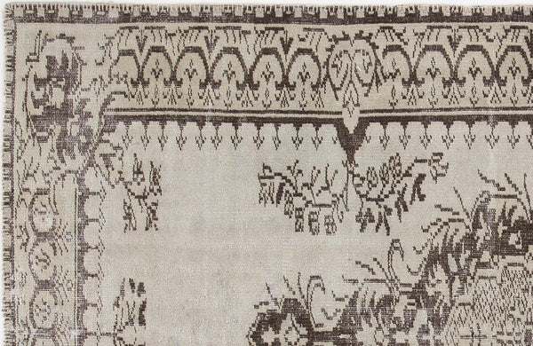 Bej Anadolu Eskitme Geometrik Yün Halı 156x246 - Özel Seri