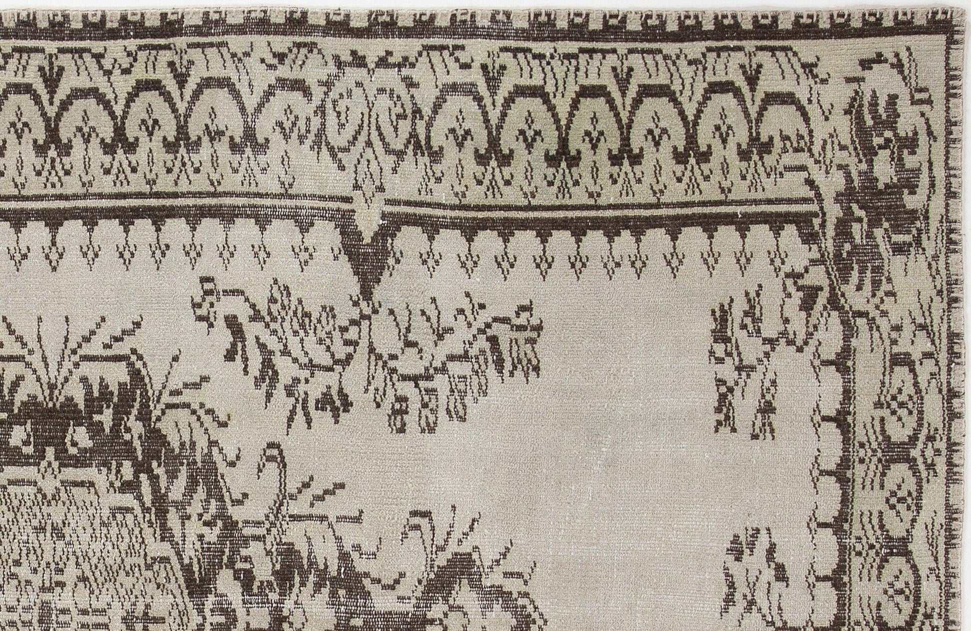 Bej Anadolu Eskitme Geometrik Yün Halı 156x246 - Özel Seri