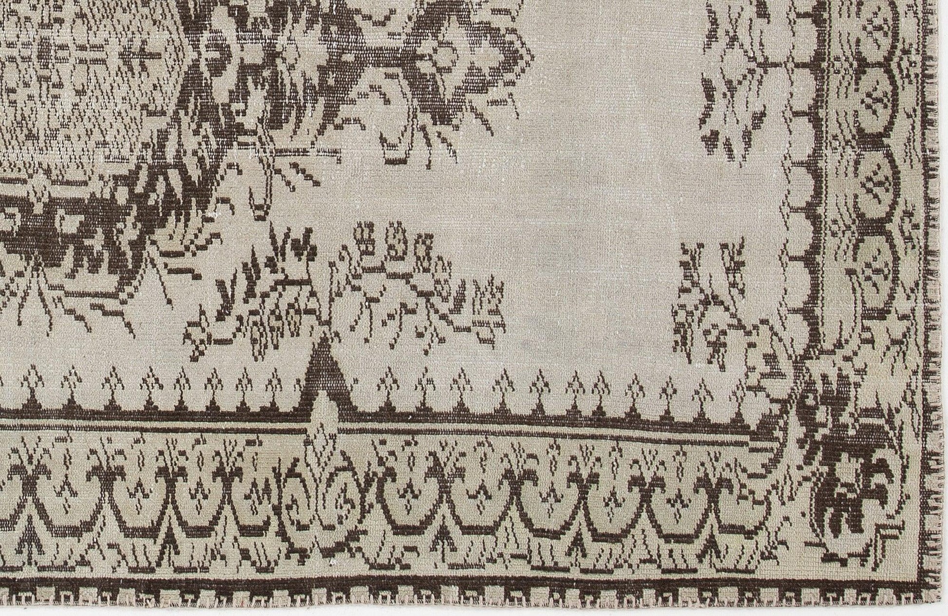Bej Anadolu Eskitme Geometrik Yün Halı 156x246 - Özel Seri