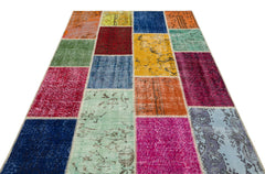 Iskece Bej Patchwork Yün El Dokuma Halısı 161 x 230 Apex Unique