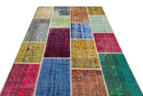 Iskece Bej Patchwork Yün El Dokuma Halısı 160 x 230 Apex Unique