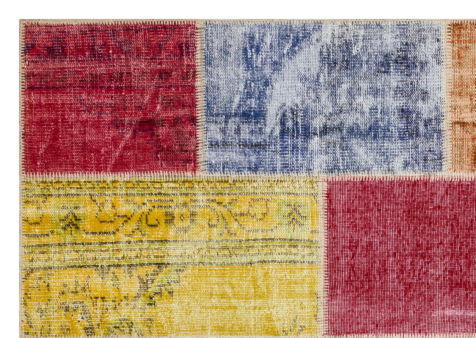 Iskece Bej Patchwork Yün El Dokuma Halısı 160 x 229 Apex Unique