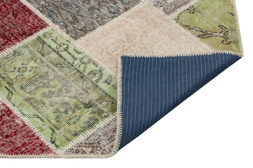 Iskece Bej Patchwork Yün El Dokuma Halısı 153 x 227 Apex Unique