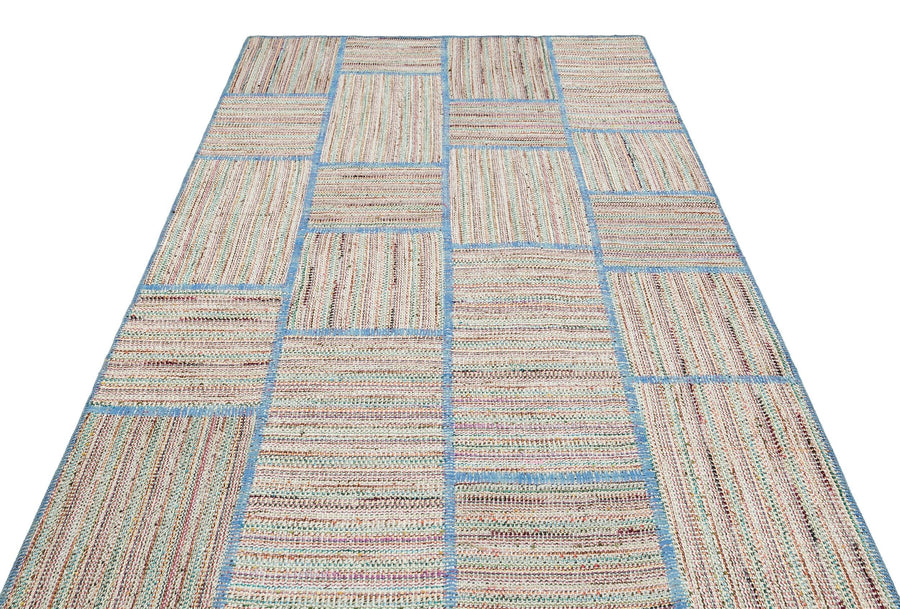 Bej Bohem Geometrik Yün Halı 157x233