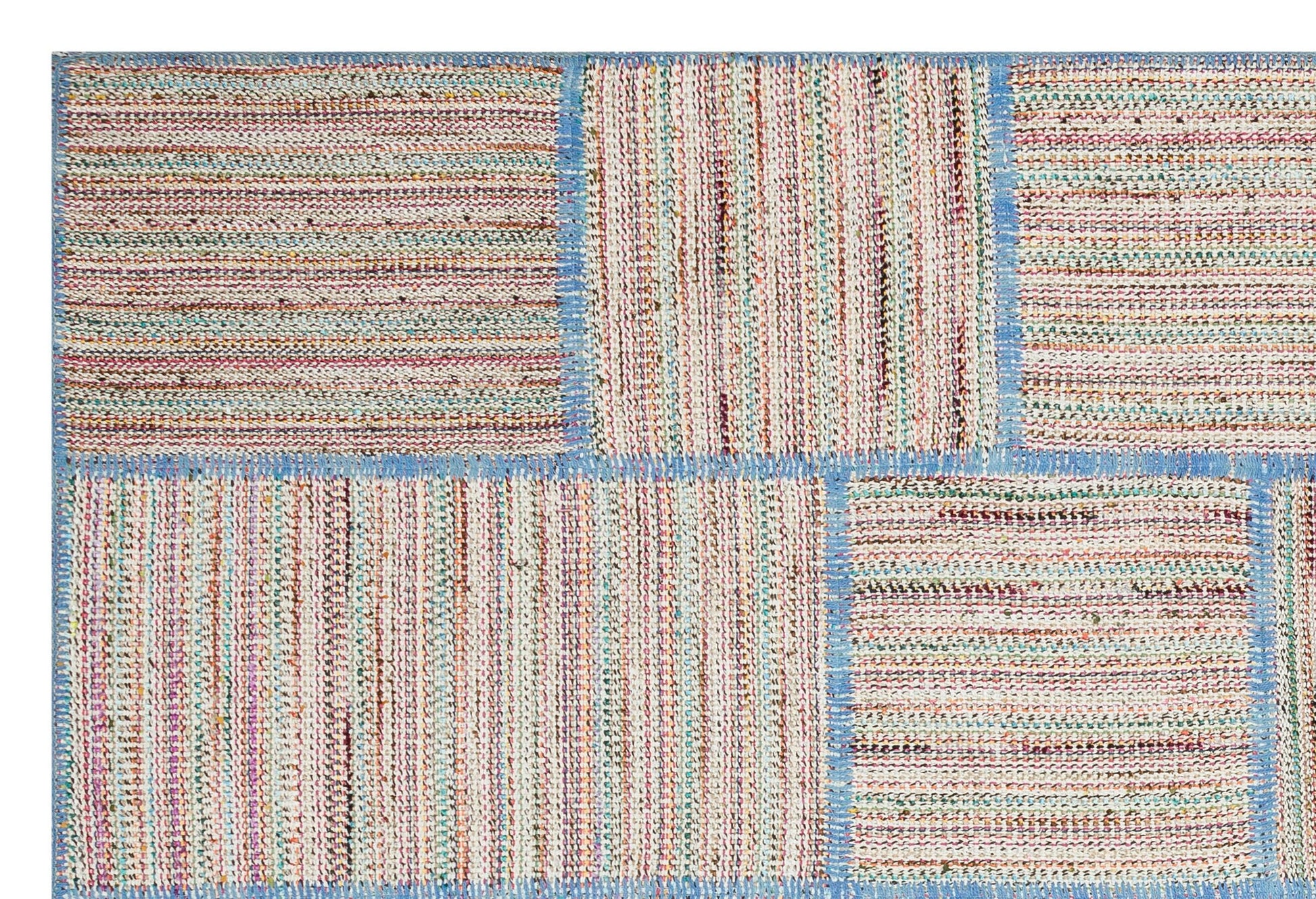 Bej Bohem Geometrik Yün Halı 157x233