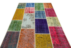 Iskece Bej Patchwork Yün El Dokuma Halısı 160 x 227 Apex Unique