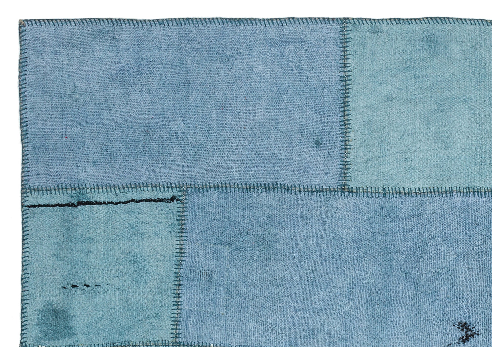 Teselya Turkuaz Patchwork Yün El Dokuma Halısı 155 x 223 Apex Unique