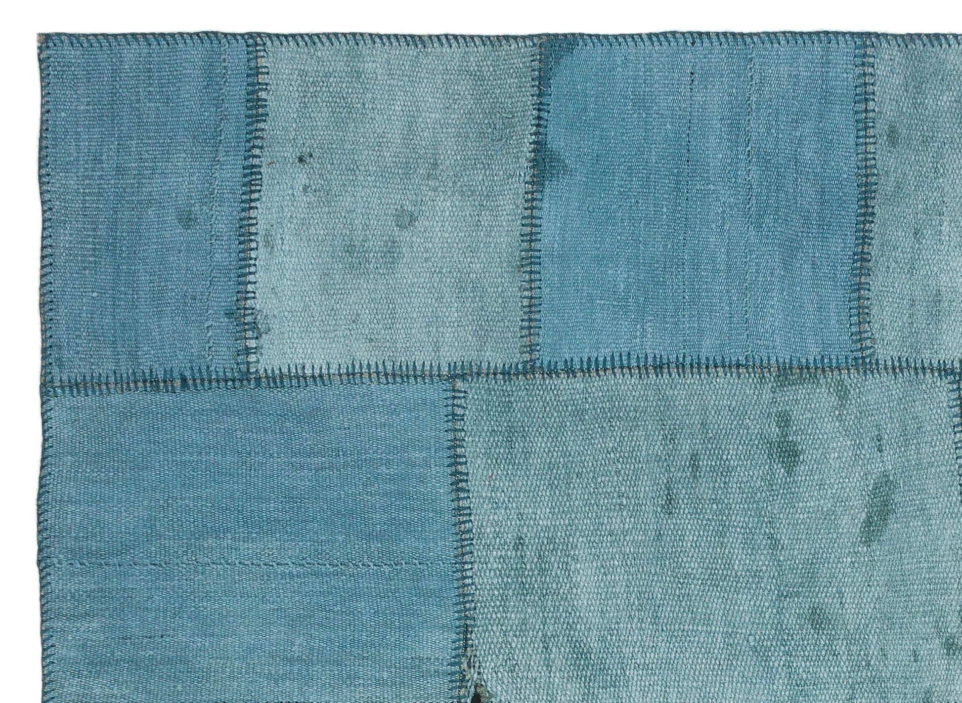 Teselya Mavi Patchwork Yün El Dokuma Halısı 155 x 217 Apex Unique