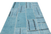 Teselya Mavi Patchwork Yün El Dokuma Halısı 151 x 216 Apex Unique