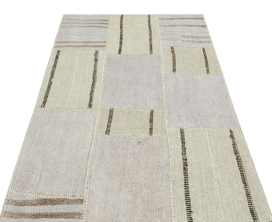 Bej Anadolu Geometrik Modern Yün Halı 118x175 - Özel Seri