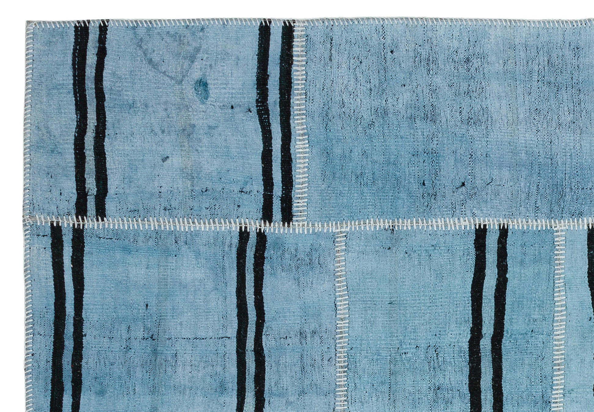 Teselya Turkuaz Patchwork Yün El Dokuma Halısı 158 x 229 Apex Unique