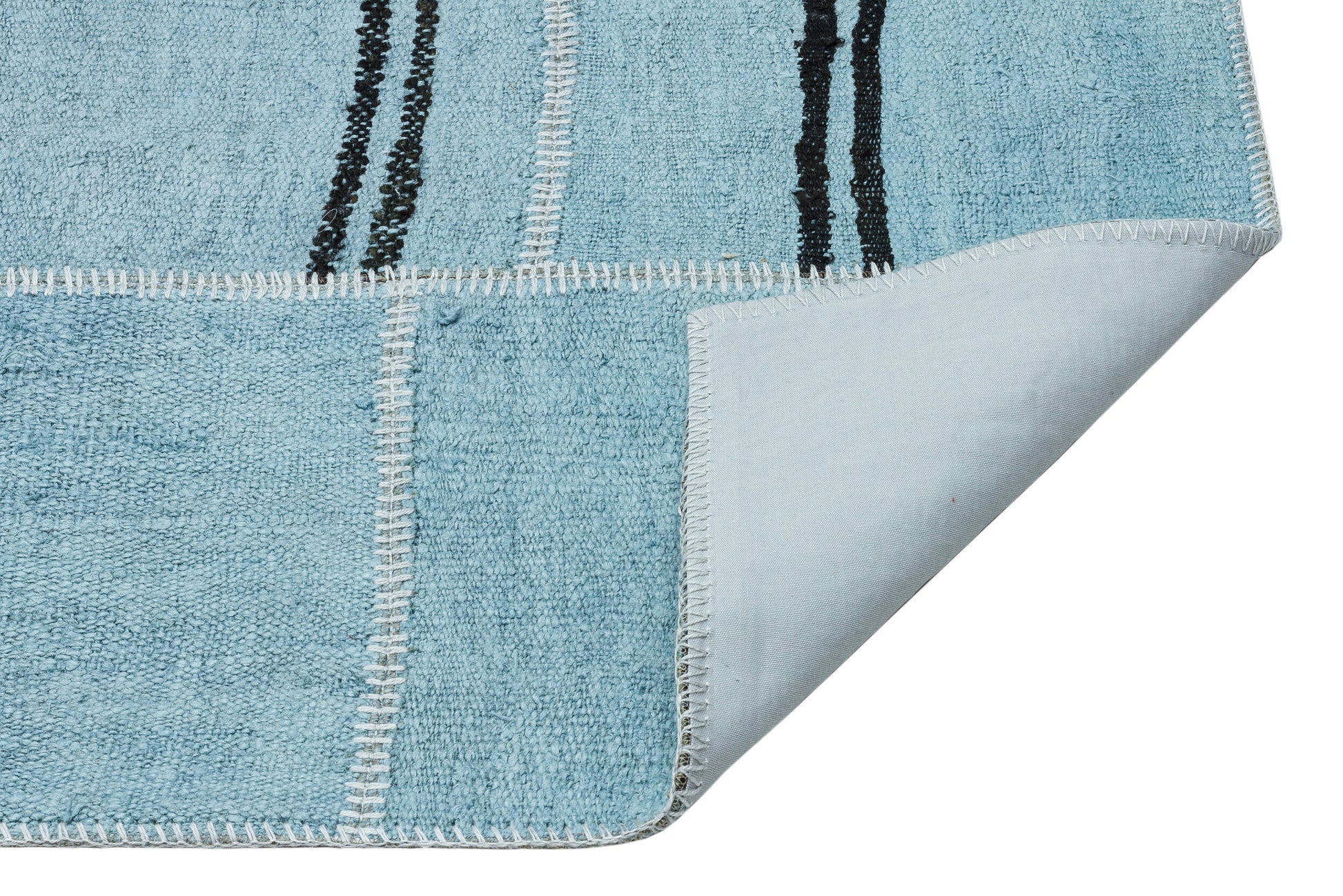 Teselya Turkuaz Patchwork Yün El Dokuma Halısı 160 x 208 Apex Unique