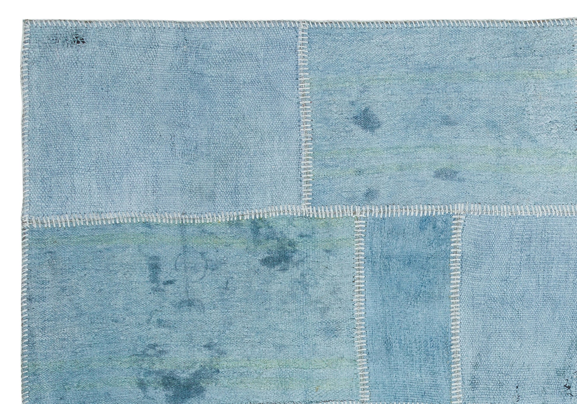 Teselya Turkuaz Patchwork Yün El Dokuma Halısı 158 x 228 Apex Unique