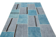 Teselya Mor Patchwork Yün El Dokuma Halısı 157 x 224 Apex Unique
