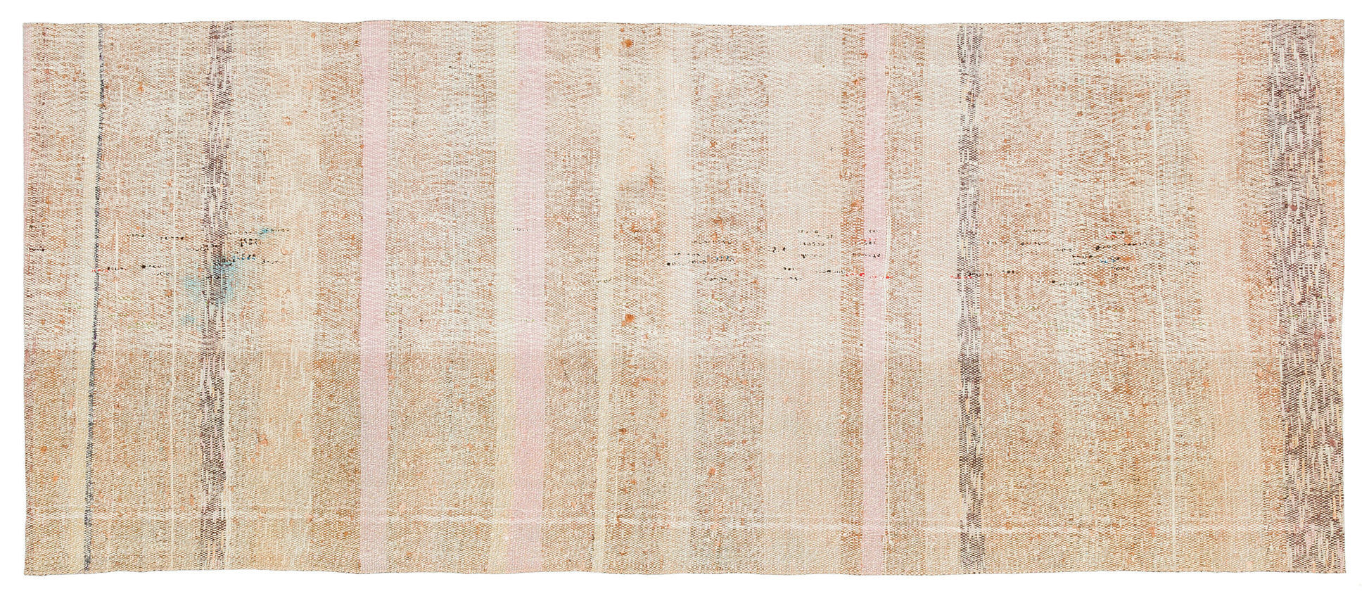 Girit Bej Çizgili Yün El Dokuma Halısı 077 x 187 Apex Unique