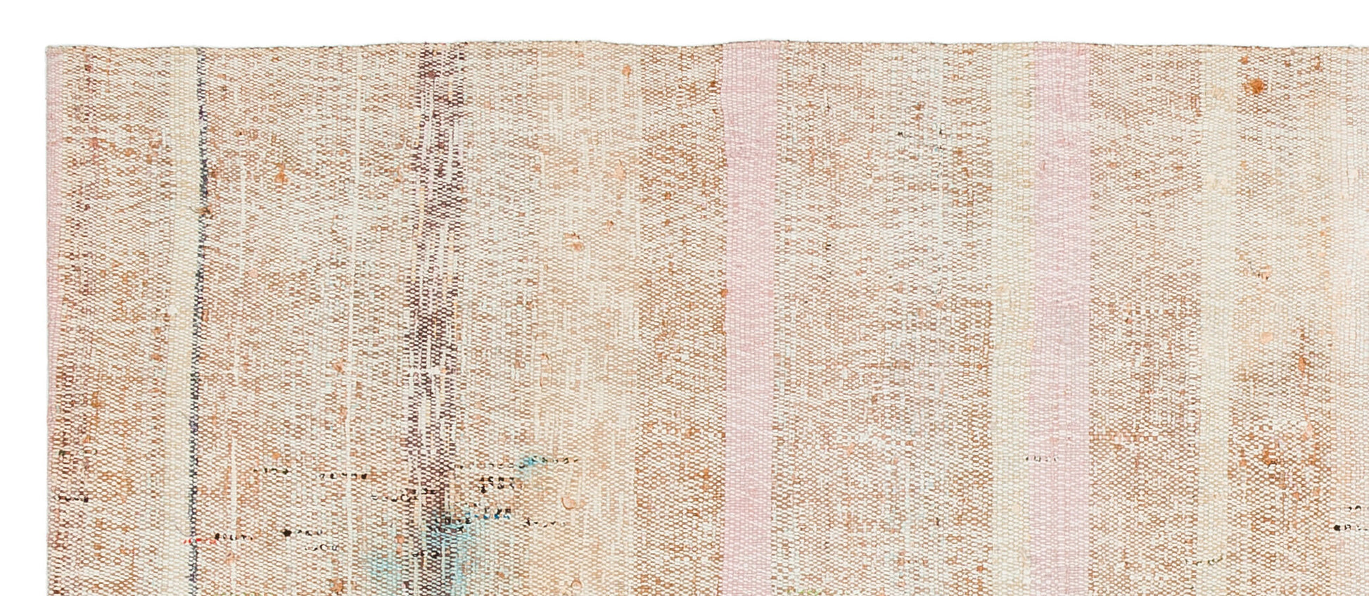 Girit Bej Çizgili Yün El Dokuma Halısı 077 x 187 Apex Unique