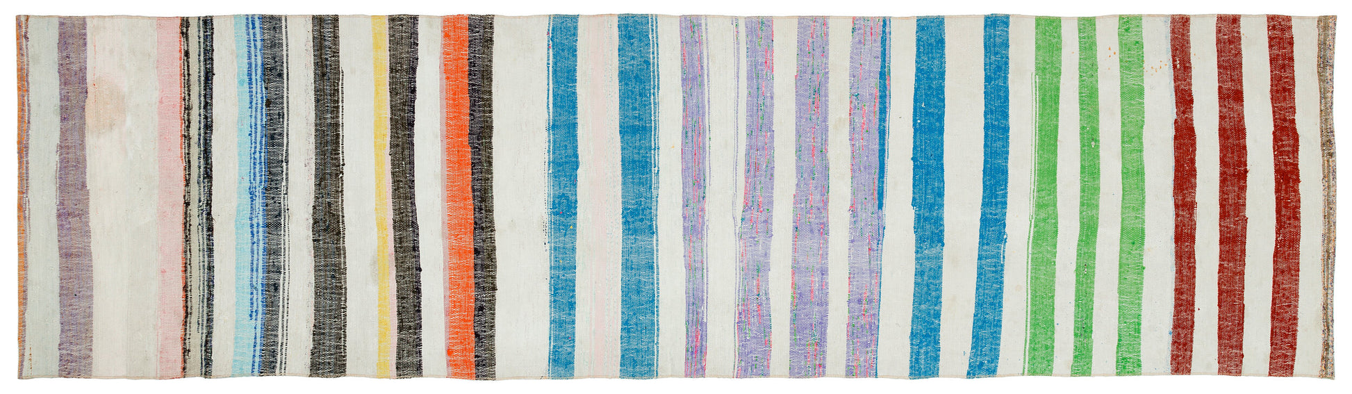 Girit Bej Çizgili Yün El Dokuma Halısı 087 x 312 Apex Unique