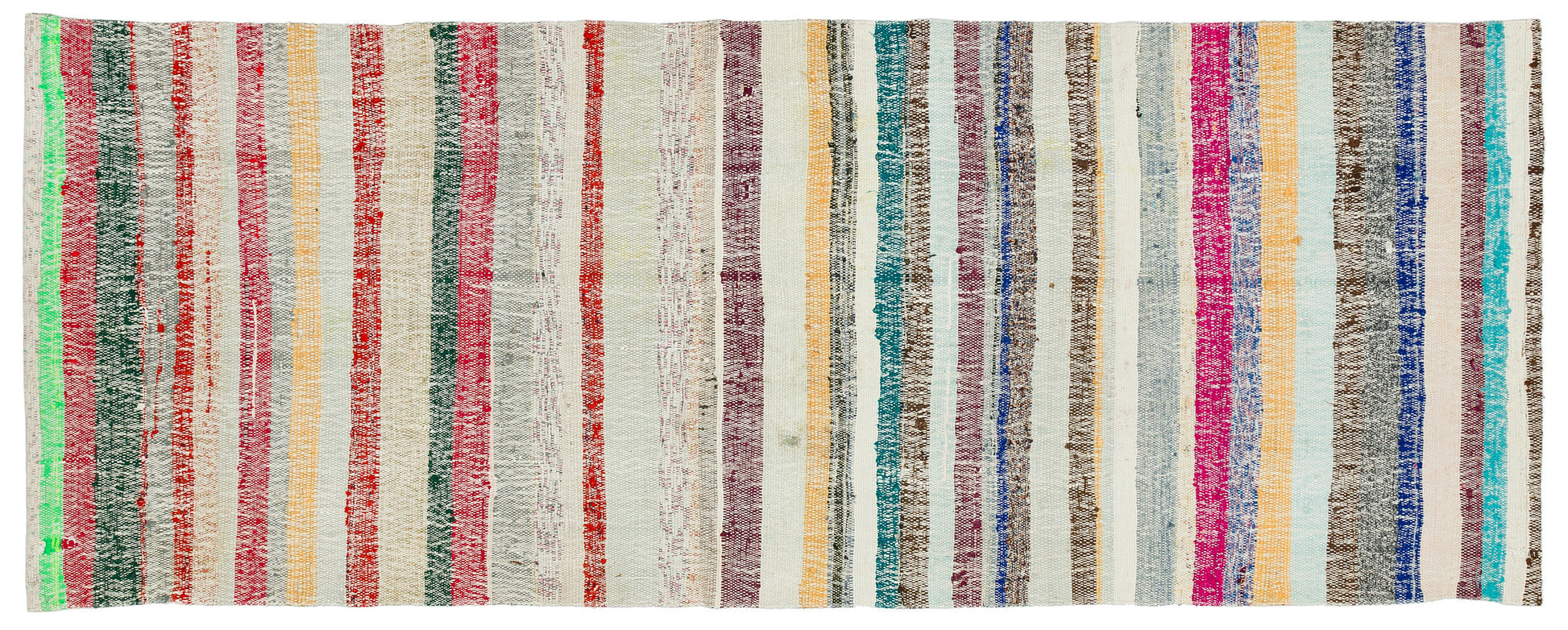 Girit Bej Çizgili Yün El Dokuma Halısı 088 x 227 Apex Unique