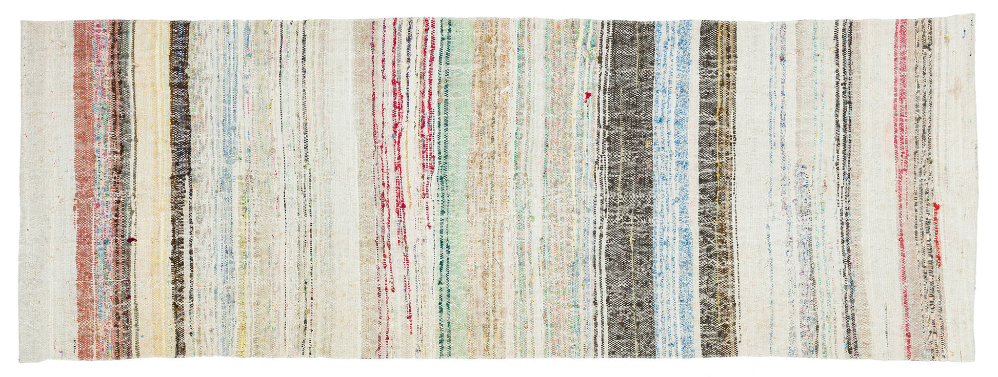 Girit Bej Çizgili Yün El Dokuma Halısı 088 x 247 Apex Unique