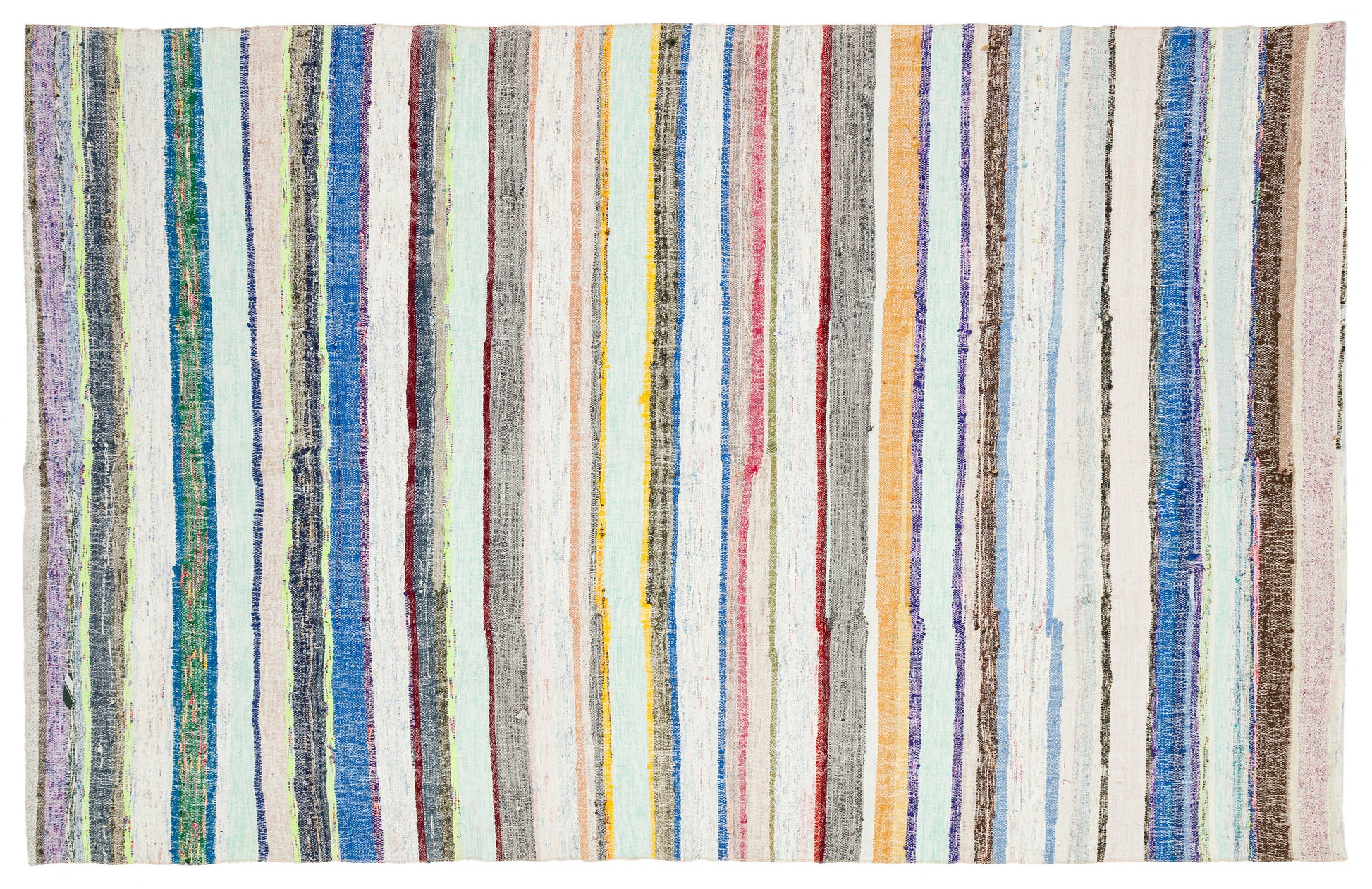 Girit Bej Çizgili Yün El Dokuma Halısı 196 x 308 Apex Unique