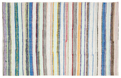 Girit Bej Çizgili Yün El Dokuma Halısı 196 x 308 Apex Unique