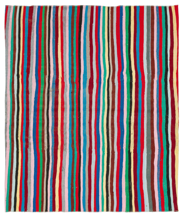 Bordo Gri Anadolu Bohem Geometrik Yün Halı 155x130 - Özel Seri