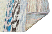 Cream Striped Wool Flatweave Kilim Runner Rug 97x336 cm (3'2" x 11')