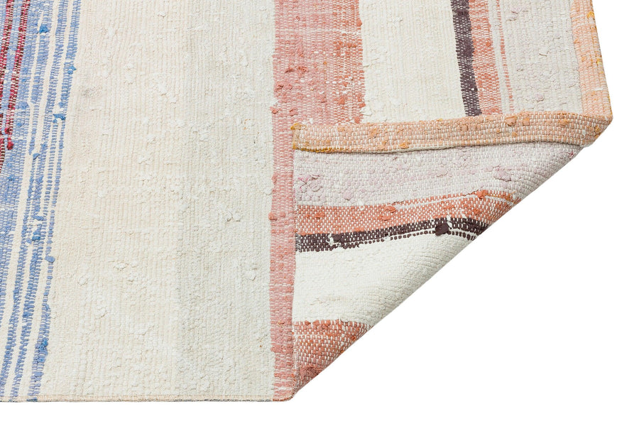 Bej Anadolu Modern Çizgili Yün Halı 156x264 - Özel Seri