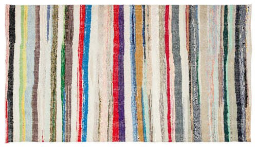 Girit Bej Çizgili Yün El Dokuma Halısı 174 x 309 Apex Unique