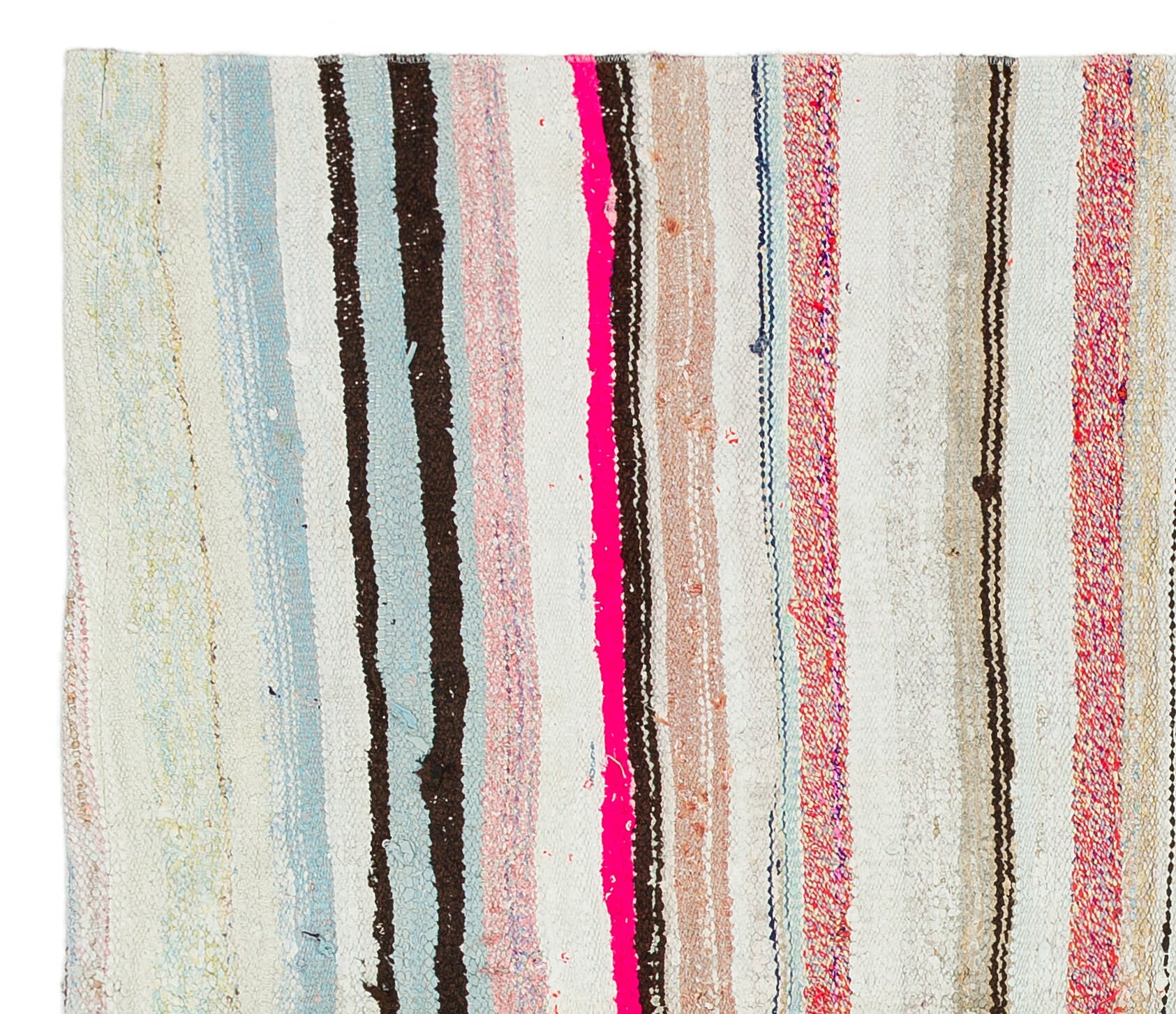 Girit Bej Çizgili Yün El Dokuma Halısı 129 x 150 Apex Unique