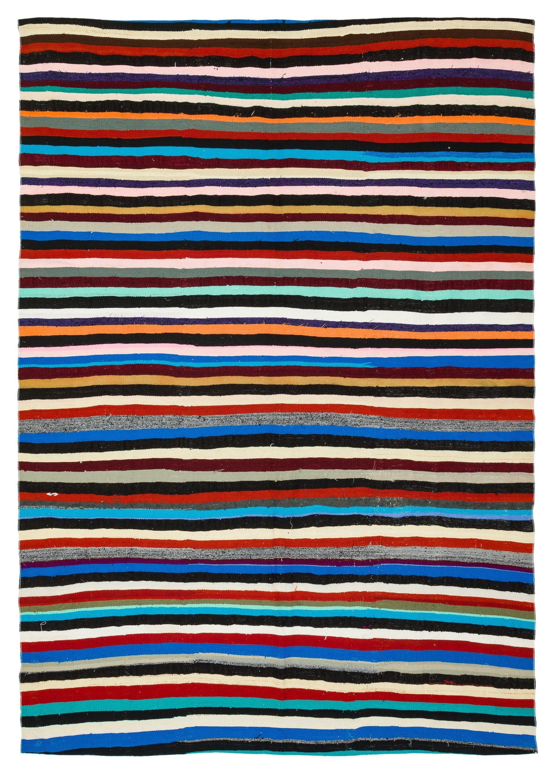 Girit Bej Çizgili Yün El Dokuma Halısı 196 x 281 Apex Unique