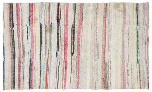 Girit Bej Çizgili Yün El Dokuma Halısı 165 x 275 Apex Unique