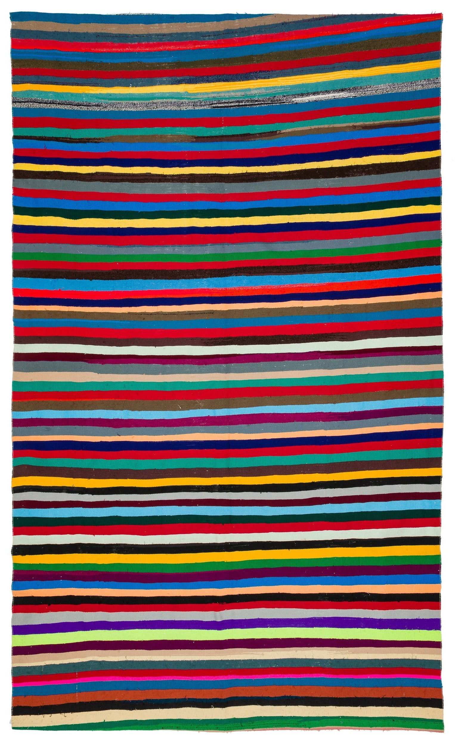 Girit Bej Çizgili Yün El Dokuma Halısı 206 x 348 Apex Unique