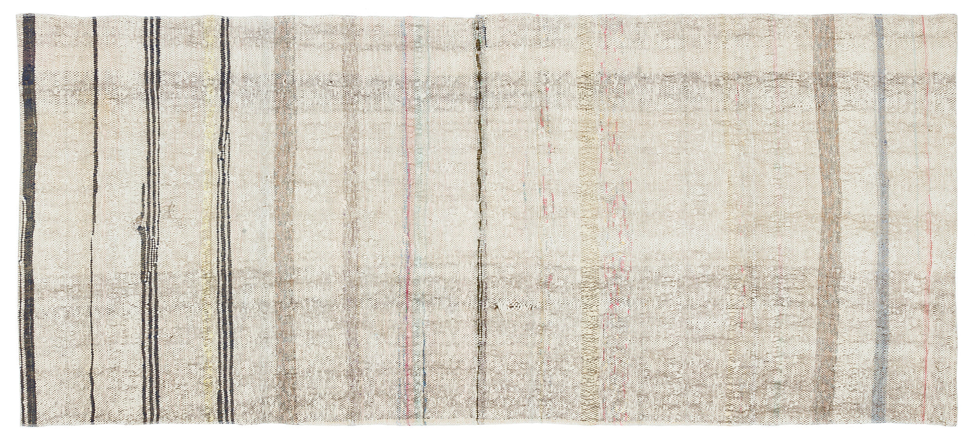 Girit Bej Çizgili Yün El Dokuma Halısı 097 x 219 Apex Unique