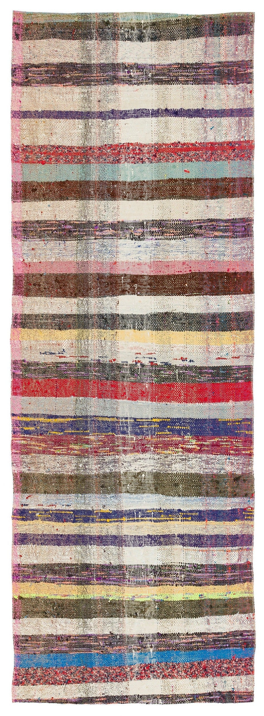 Girit Bej Çizgili Yün El Dokuma Halısı 083 x 232 Apex Unique